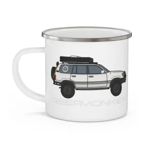 100 Series Land Cruiser Enamel Camping Mug - Reefmonkey Artist Chris Marshall