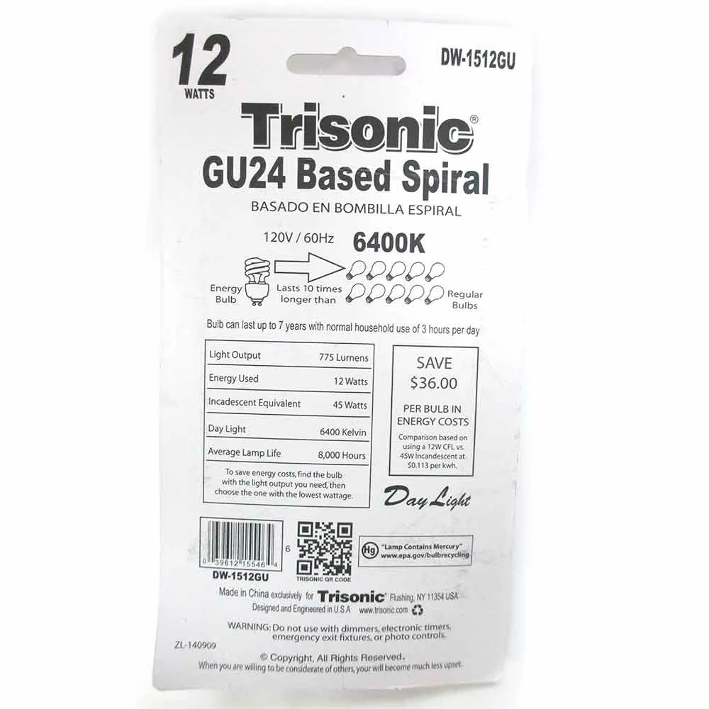 12 Pack Mini Spiral GU24 Base Soft White 12W Light Bulb 45W Replacement Daylight