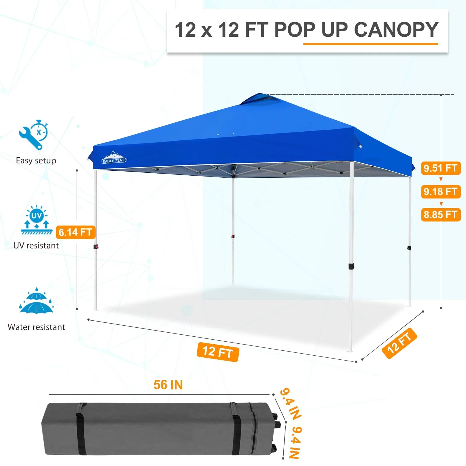 12x12 ft Pop Up Canopy Tent