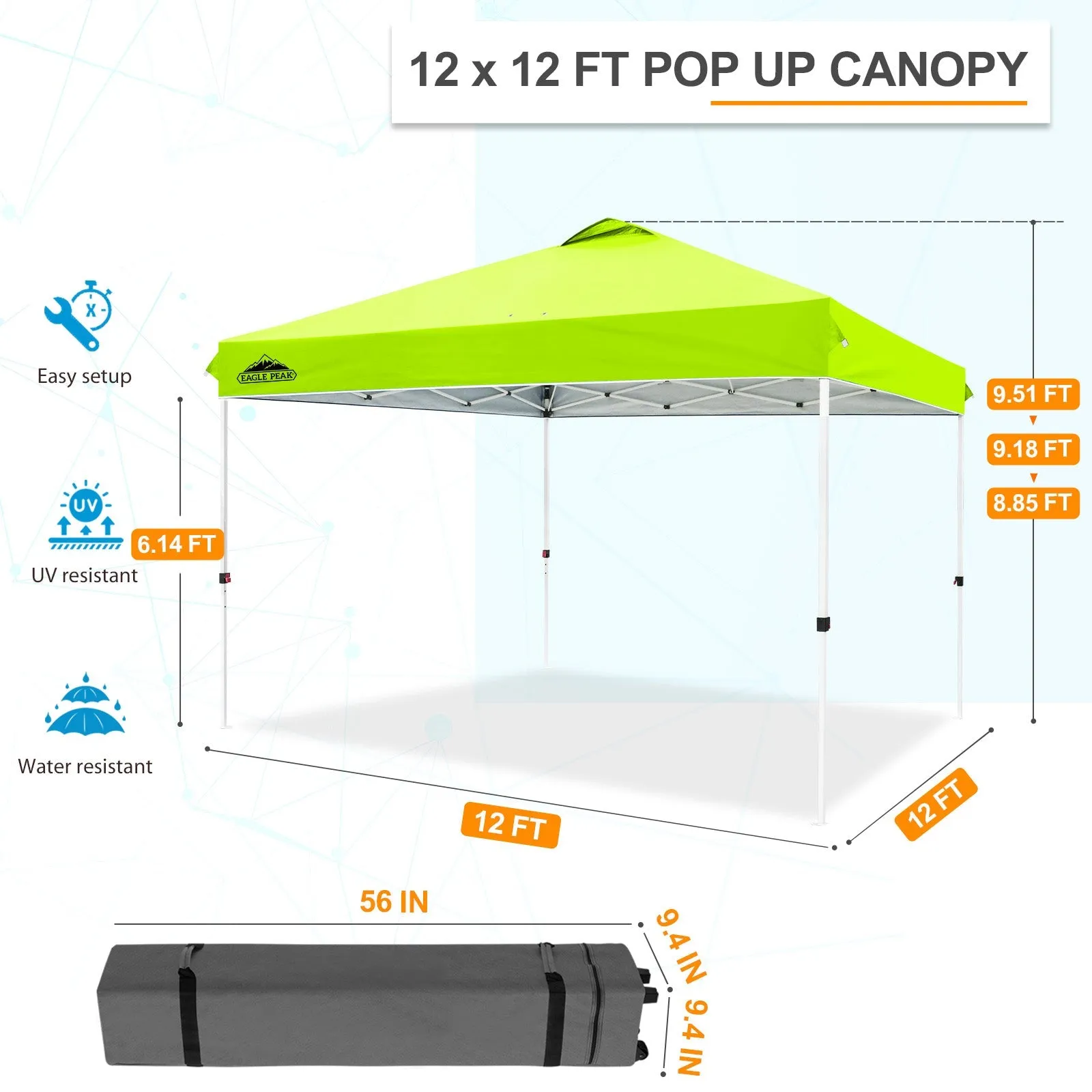 12x12 ft Pop Up Canopy Tent