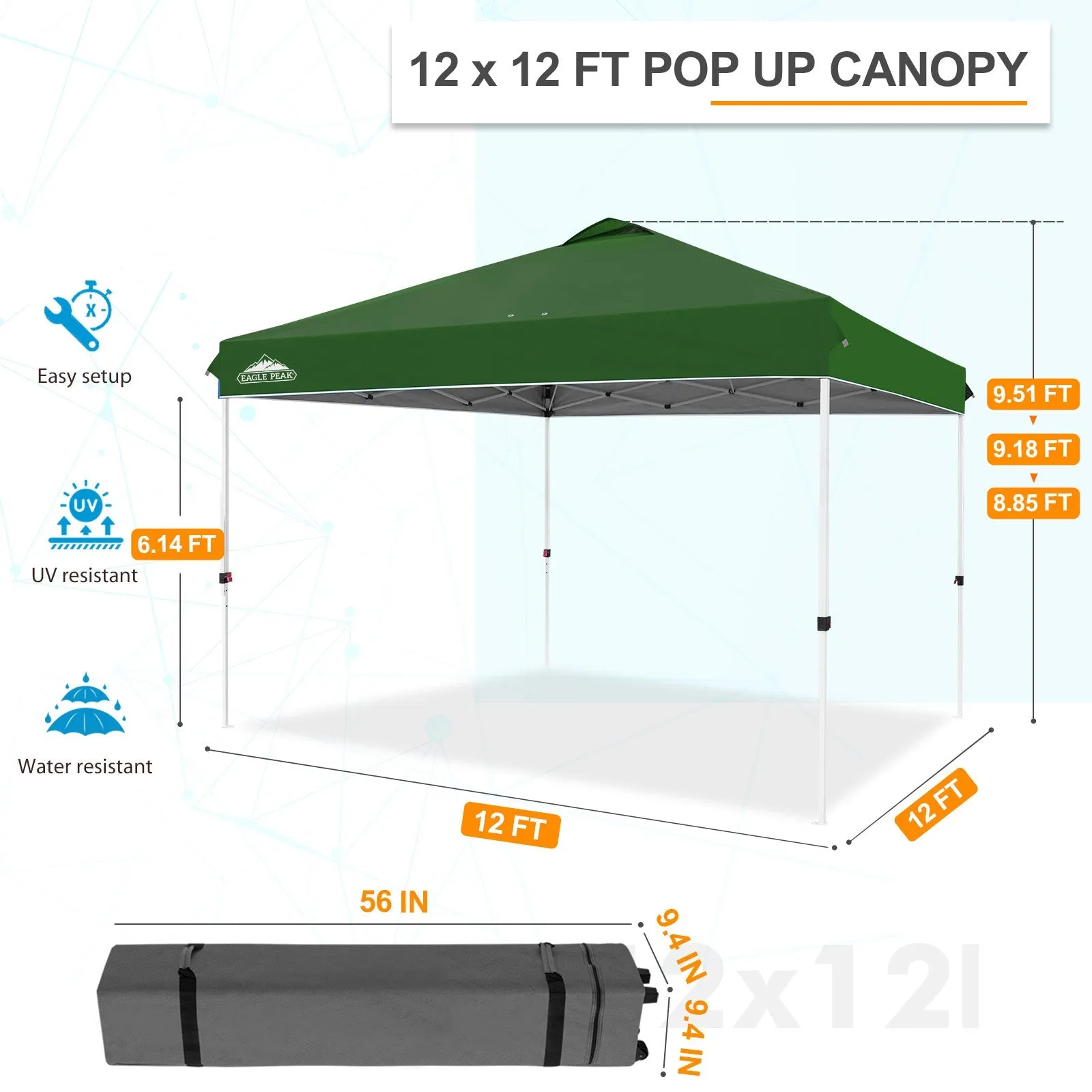 12x12 ft Pop Up Canopy Tent