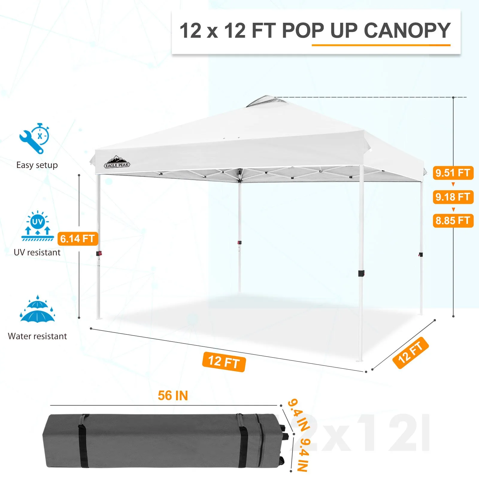 12x12 ft Pop Up Canopy Tent
