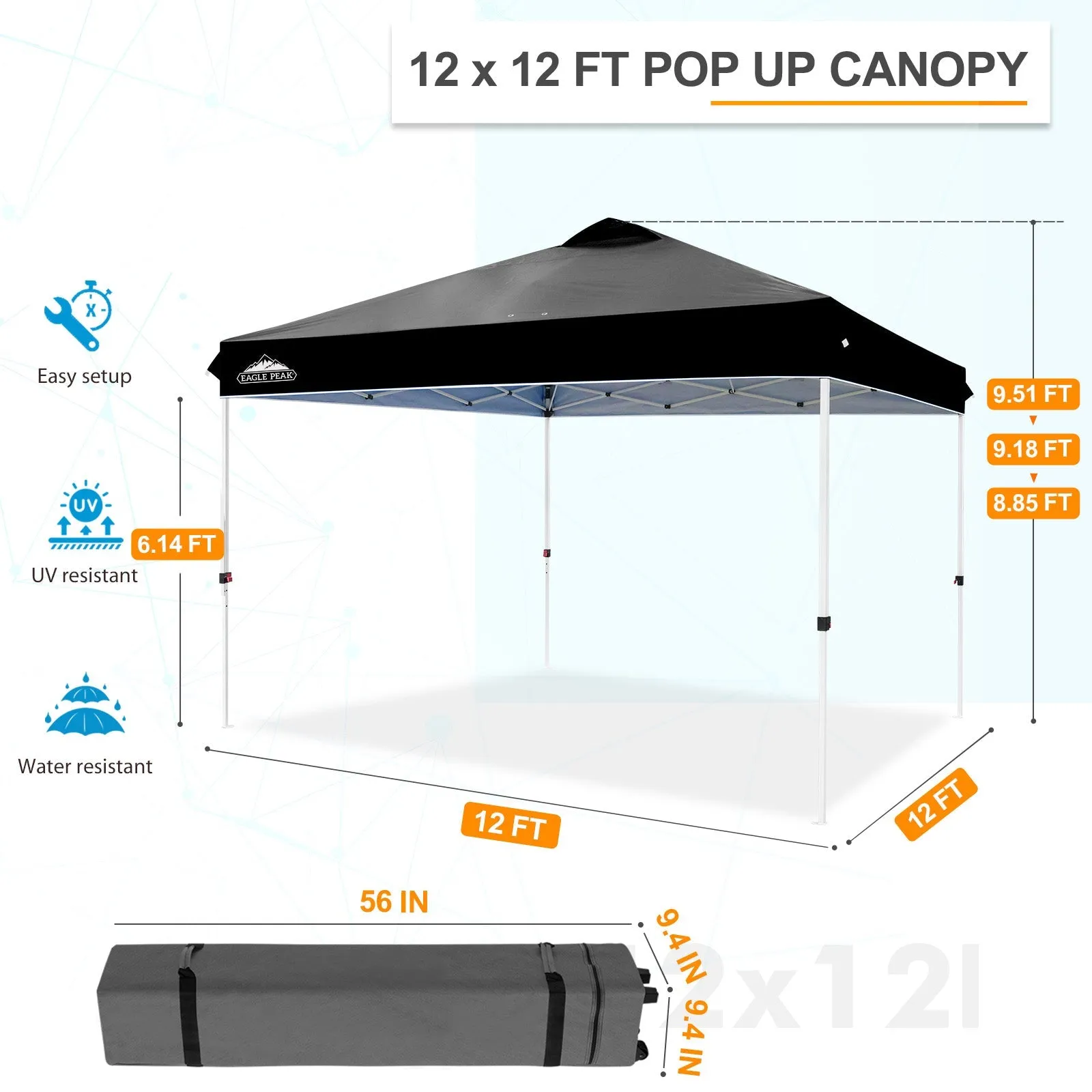 12x12 ft Pop Up Canopy Tent