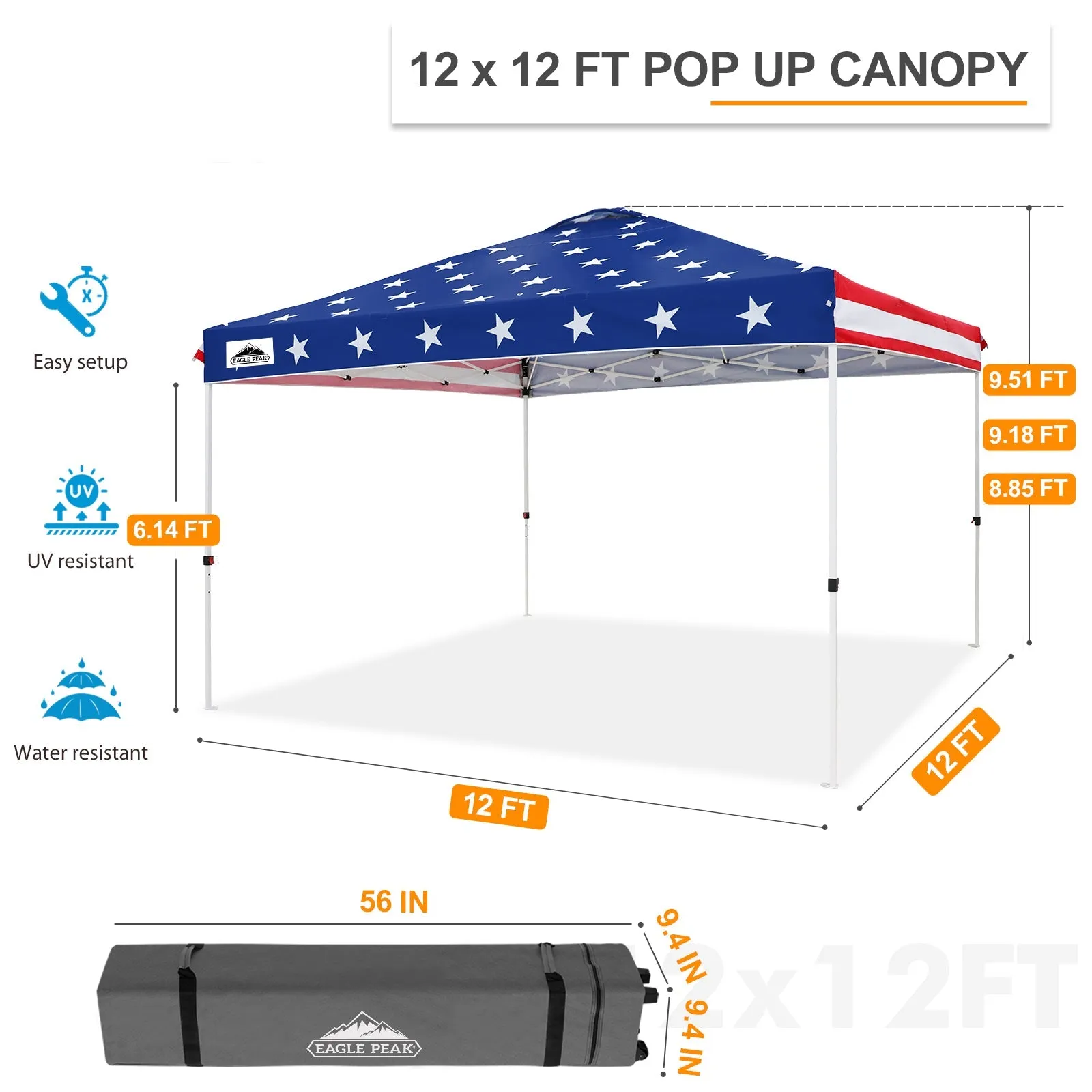 12x12 ft Pop Up Canopy Tent