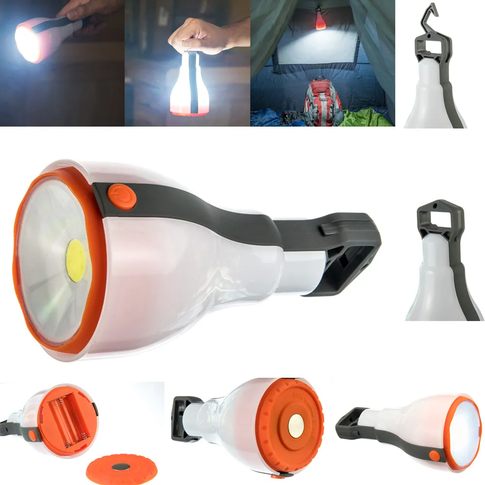 2 in 1 LED Camping Lantern Cob Light Ultra Bright Lamp Portable Flashlight