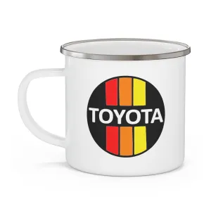 3 Stripe Old School Enamel Camping Mug Coffee Cup - Reefmonkey