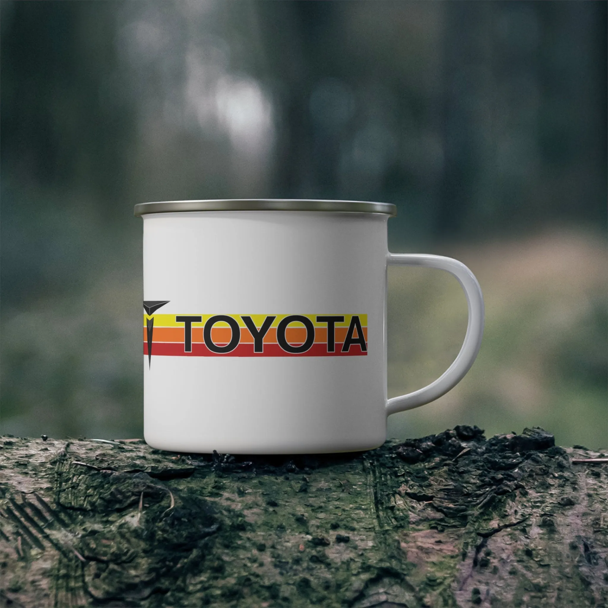 3 Stripe T Old School Design Enamel Camping Mug - Reefmonkey