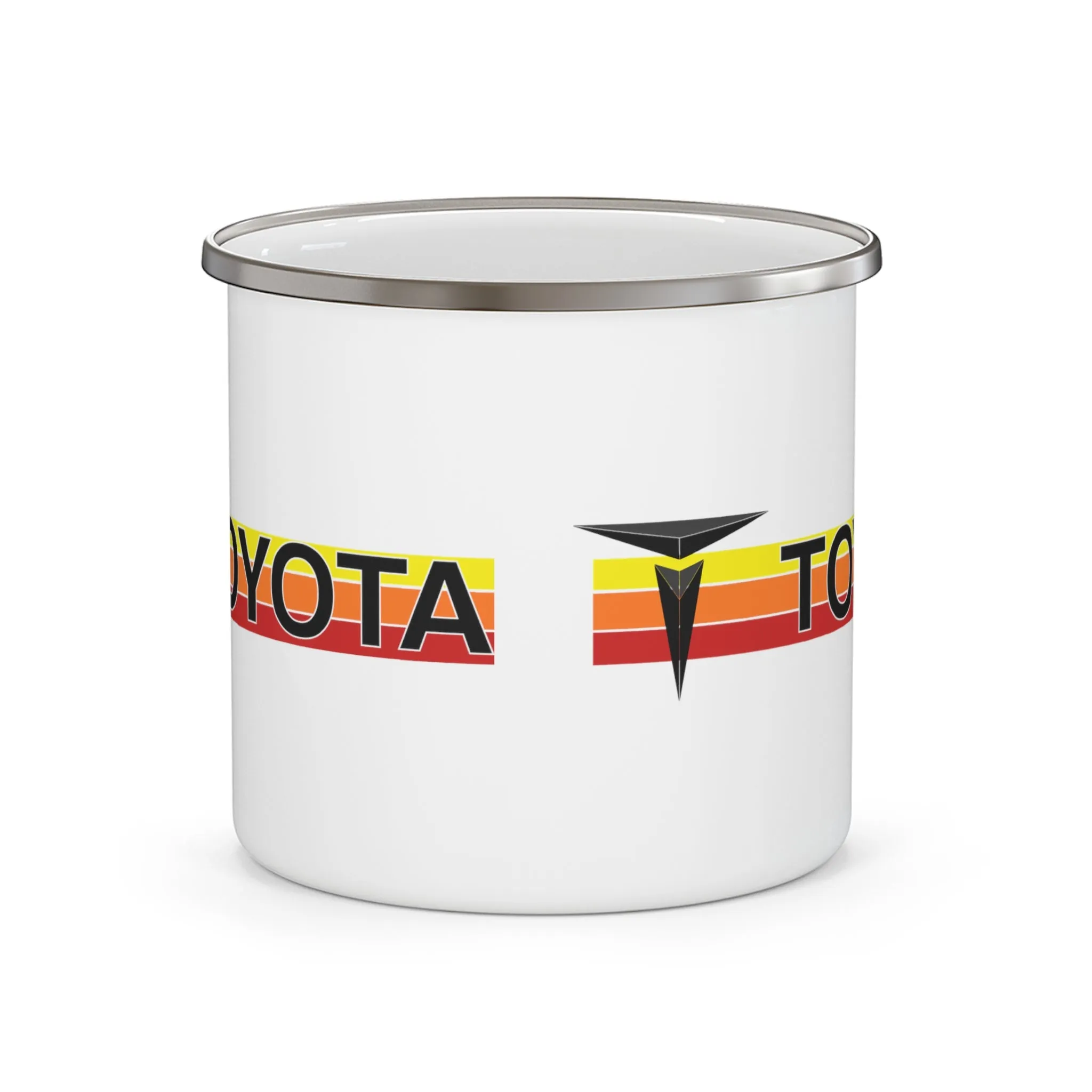 3 Stripe T Old School Design Enamel Camping Mug - Reefmonkey