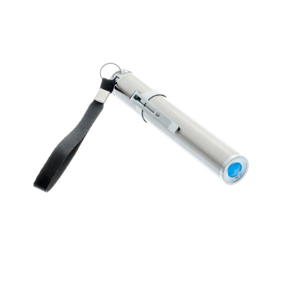 365nm Stainless Steel UV LED Flashlight Mini Detector Lamp Torch Ultra Violet !!