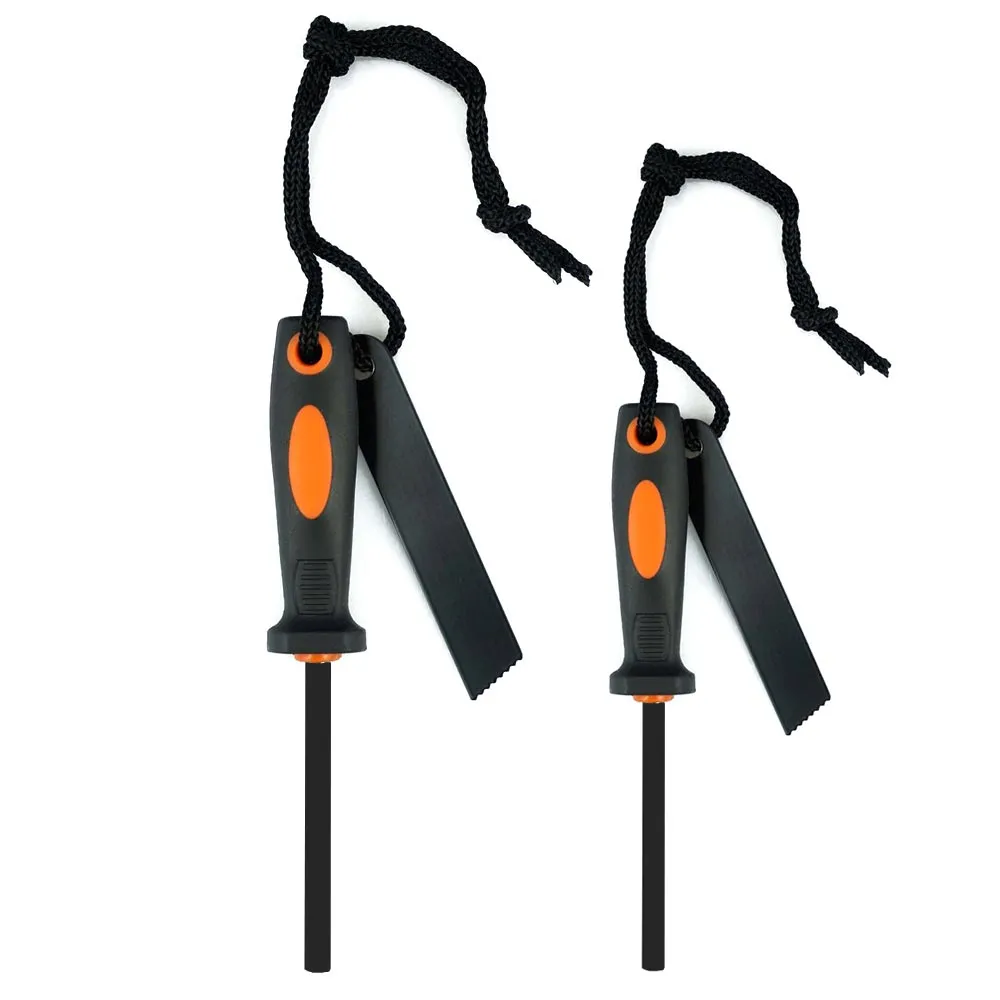 4 Survival Magnesium Flint Stone Fire Starter Outdoor Emergency Camping Lighter