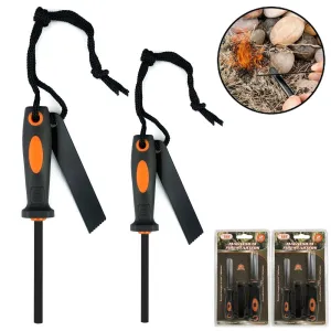 4 Survival Magnesium Flint Stone Fire Starter Outdoor Emergency Camping Lighter