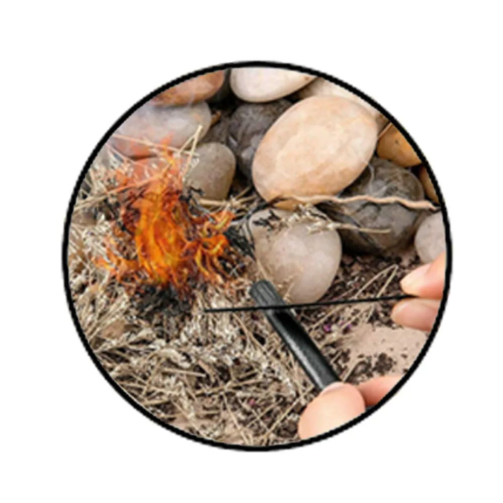 4 Survival Magnesium Flint Stone Fire Starter Outdoor Emergency Camping Lighter