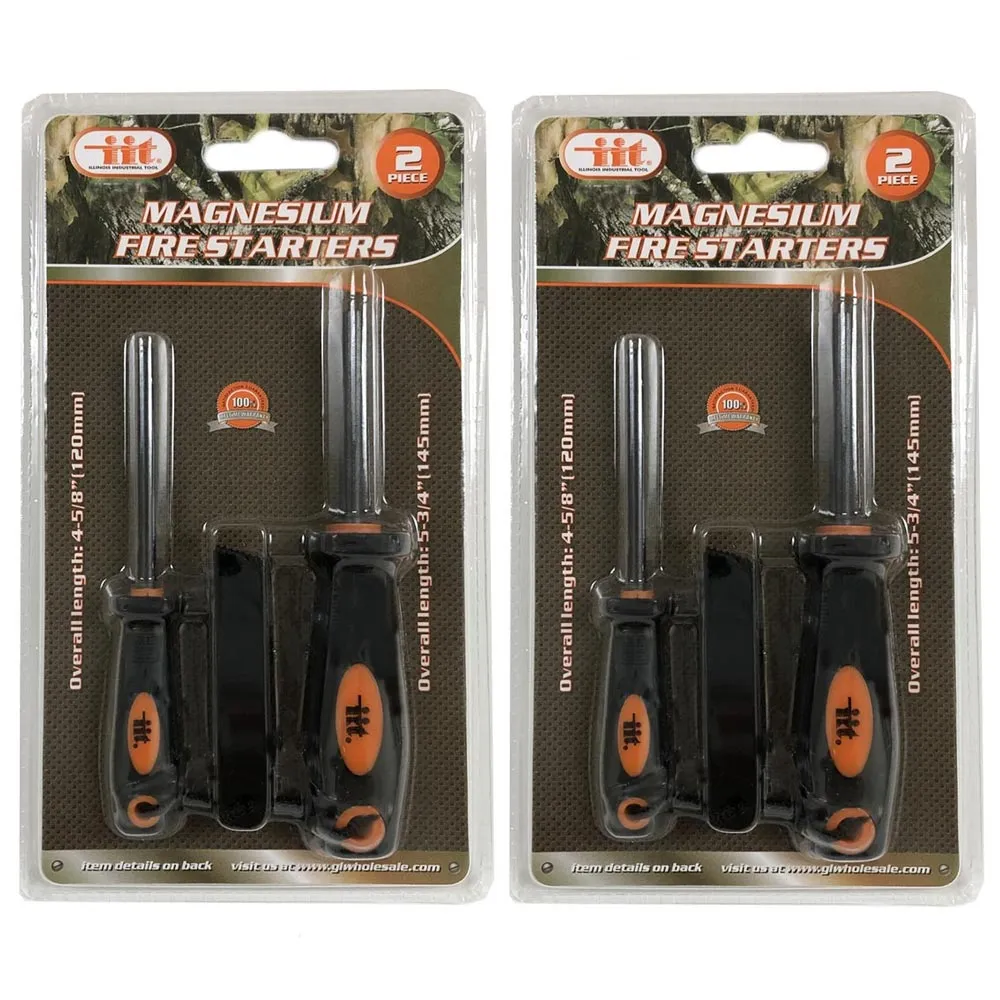 4 Survival Magnesium Flint Stone Fire Starter Outdoor Emergency Camping Lighter