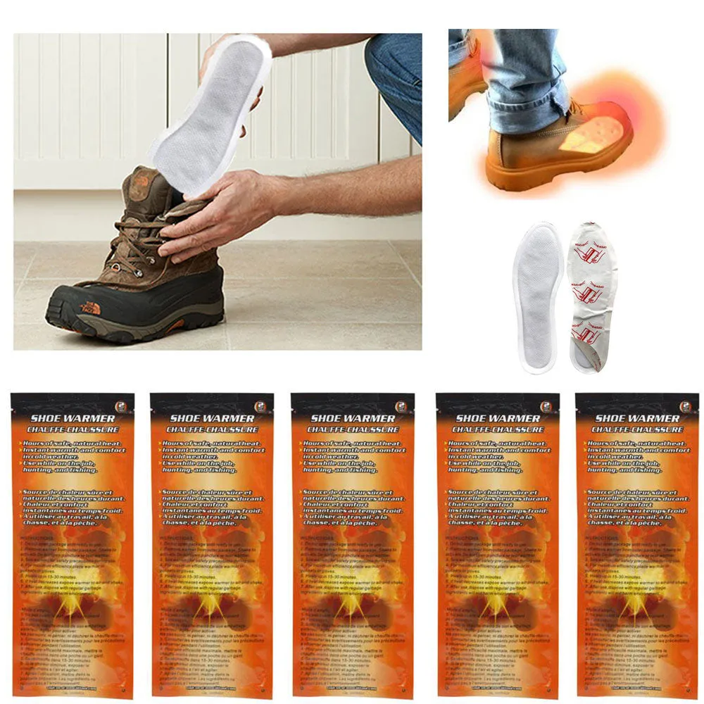 5 Pairs Toe Foot Warmer Insole Shoe Sock Adhesive Activated Pure Heat Hot Feet !