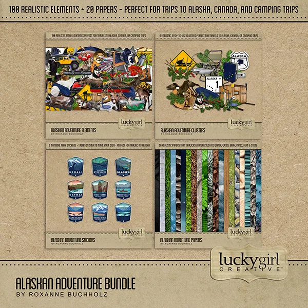 Alaskan Adventure Elements Digital Scrapbook Kit