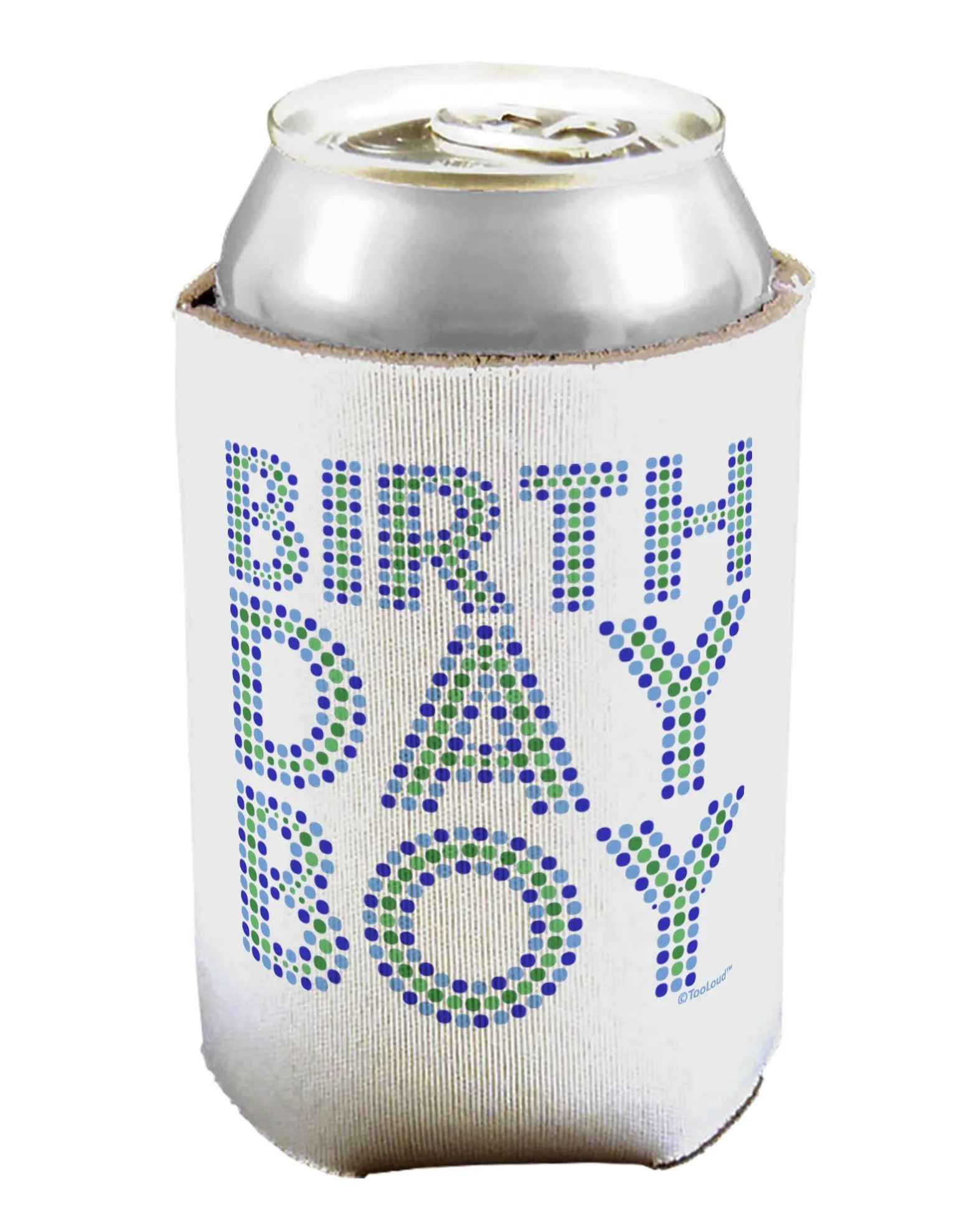 Birthday Boy - Blue and Green Dots Can / Bottle Insulator Coolers by TooLoud