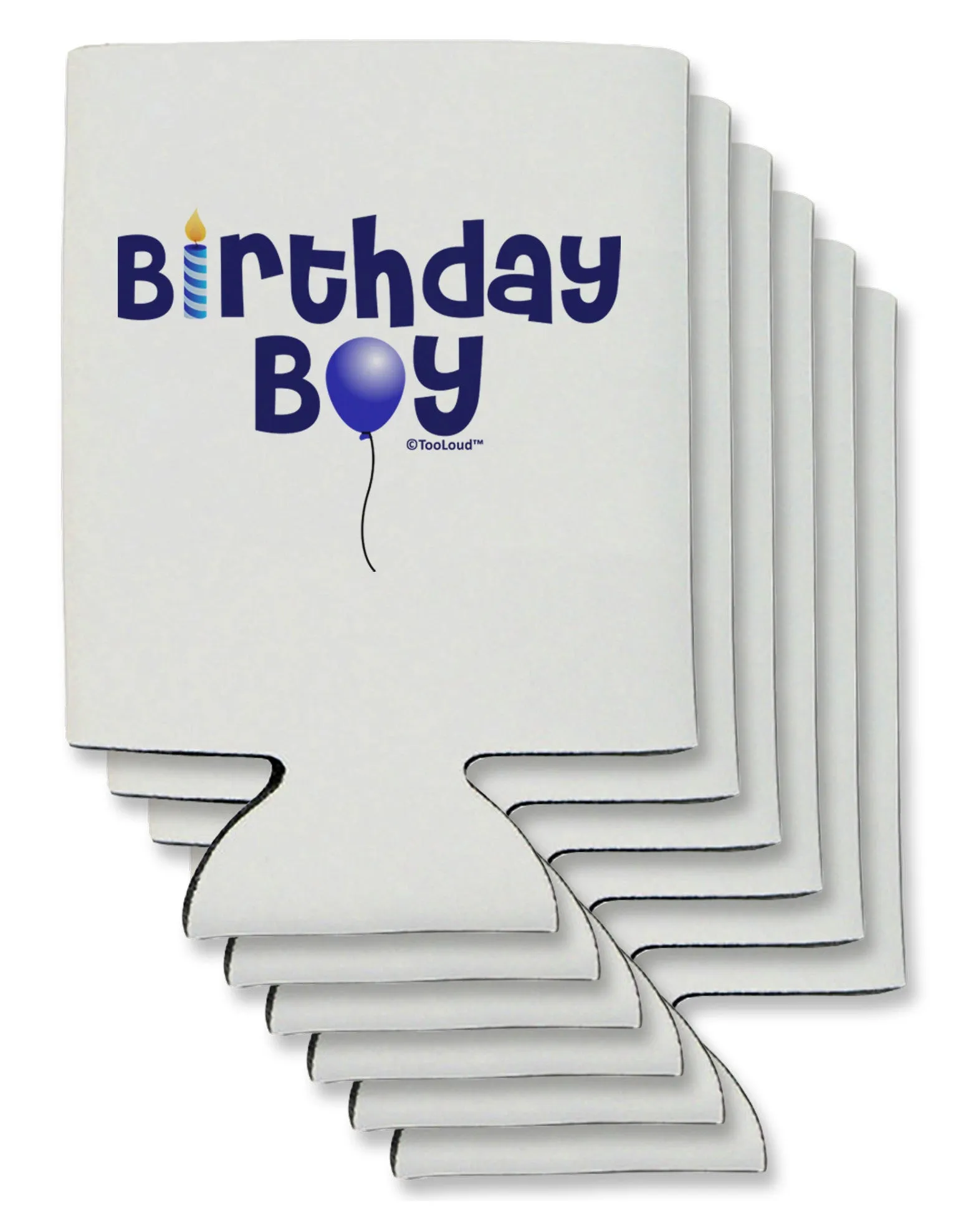 Birthday Boy - Candle and Balloon Can / Bottle Insulator Coolers by TooLoud