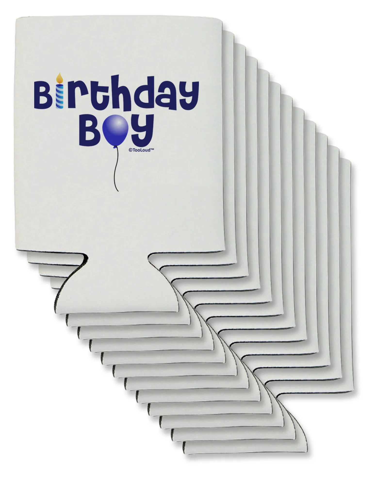 Birthday Boy - Candle and Balloon Can / Bottle Insulator Coolers by TooLoud