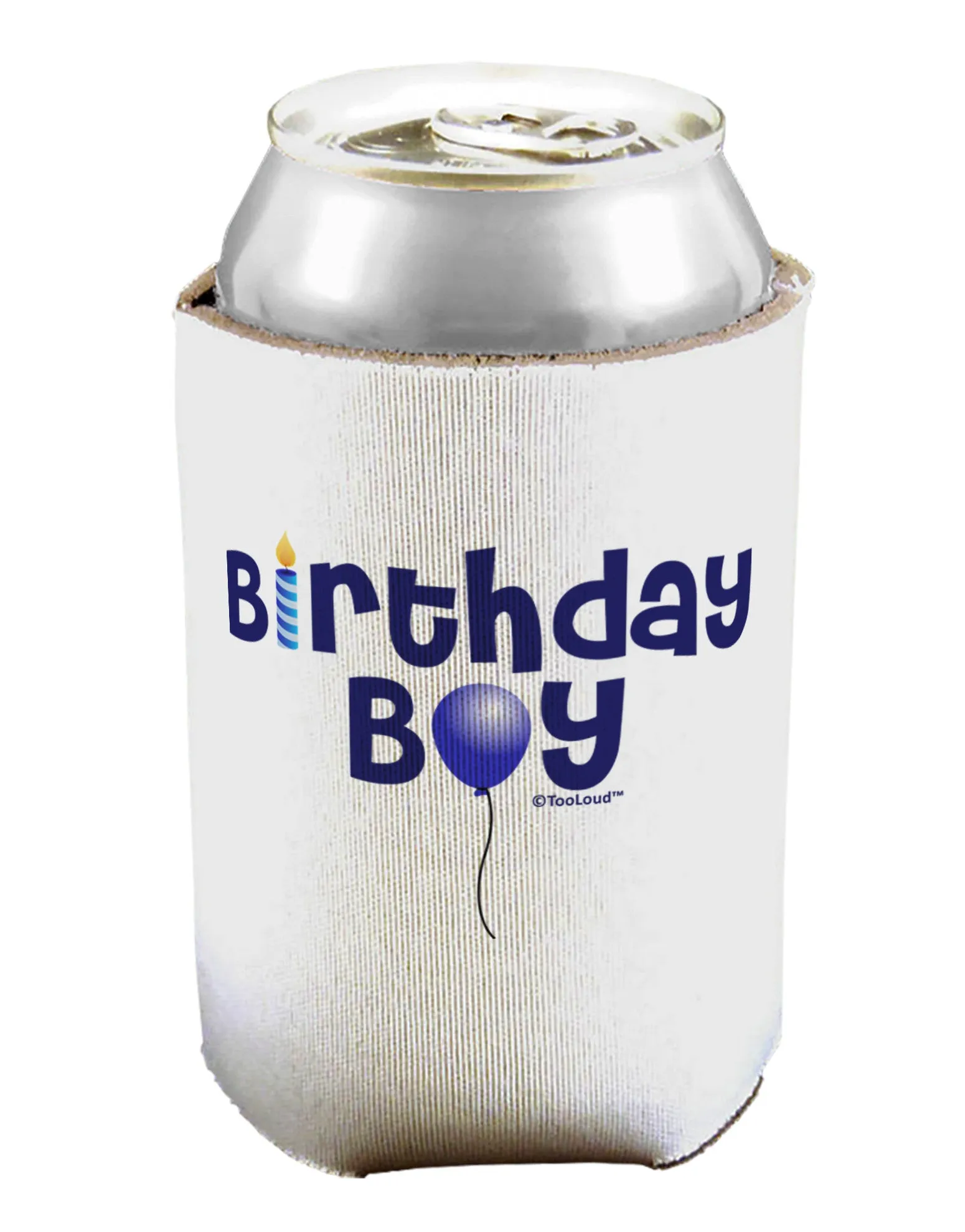 Birthday Boy - Candle and Balloon Can / Bottle Insulator Coolers by TooLoud