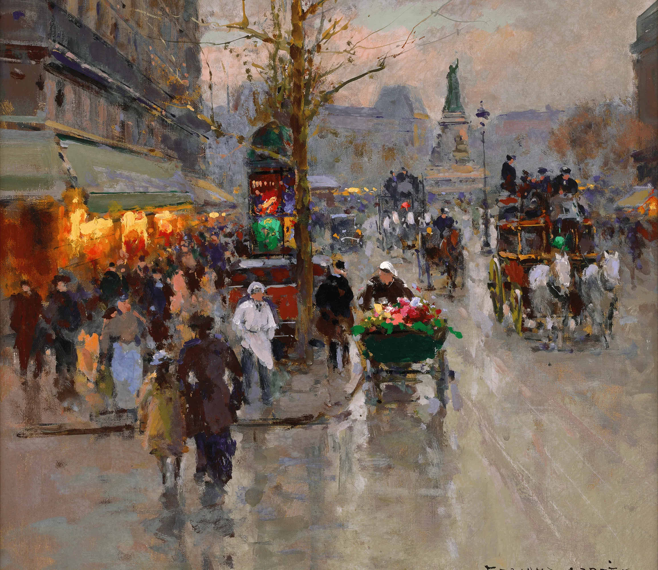 Boulevard Magenta, Place de la République by Edouard Léon Cortès