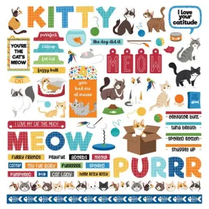 Cat Lover Collection - 12 x 12 Cardstock Stickers