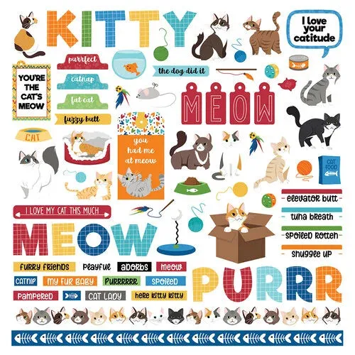 Cat Lover Collection - 12 x 12 Cardstock Stickers