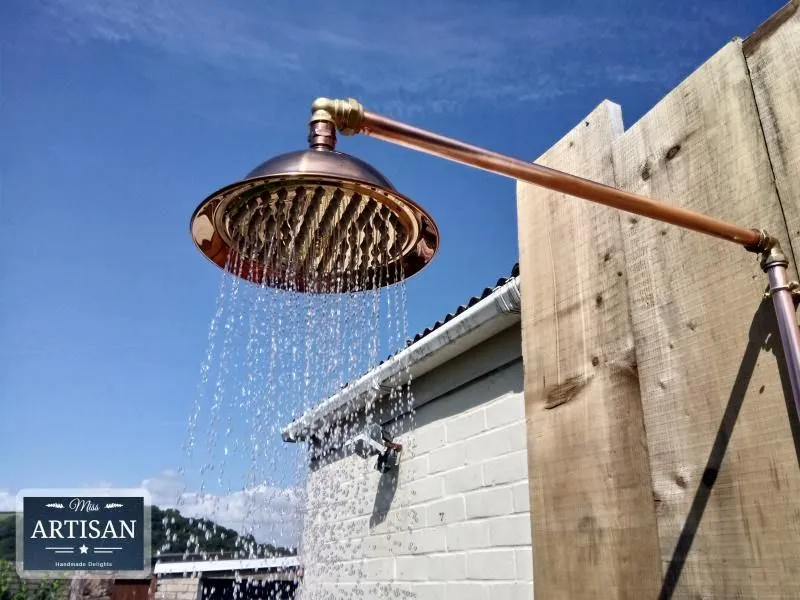 Copper Rainfall Shower With Sprayer