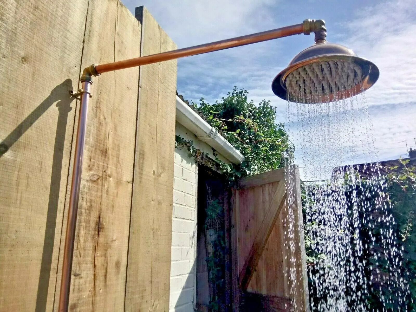 Copper Rainfall Shower With Sprayer
