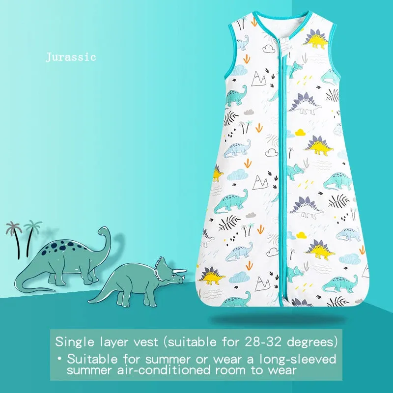 Cotton Embroidery Printed Sleeveless Quilted Baby Sleeping Bag