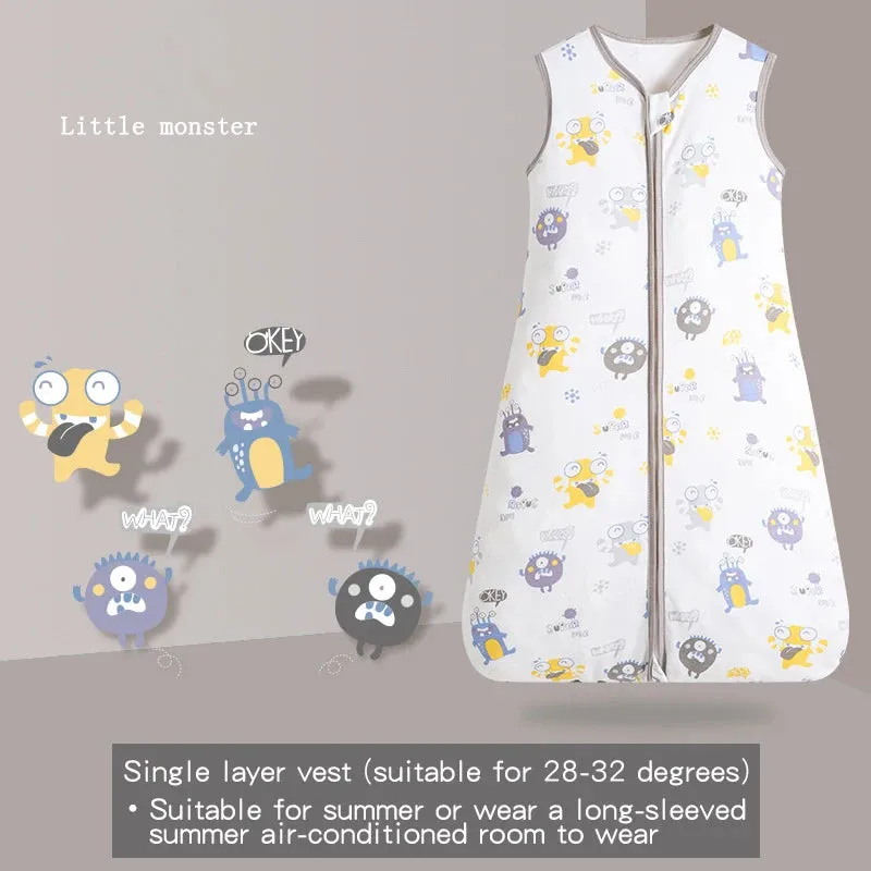 Cotton Embroidery Printed Sleeveless Quilted Baby Sleeping Bag