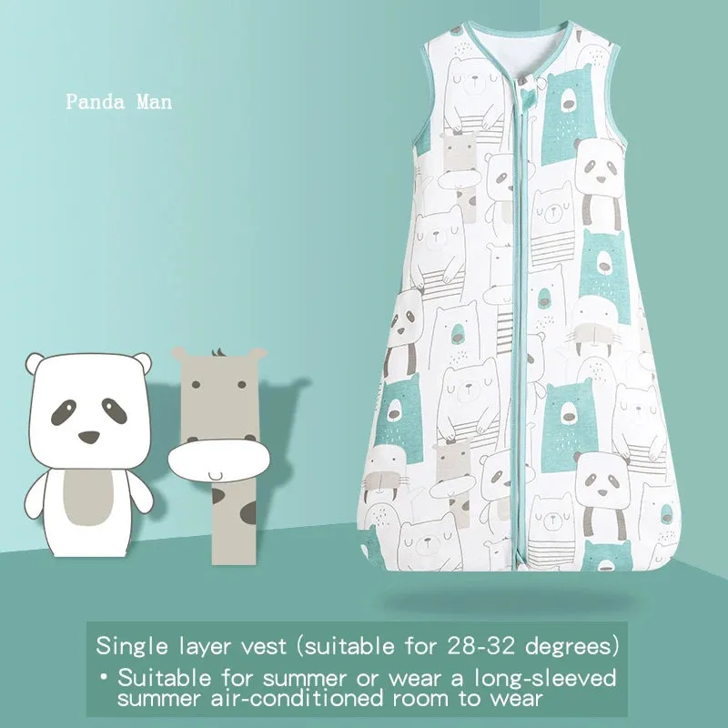 Cotton Embroidery Printed Sleeveless Quilted Baby Sleeping Bag