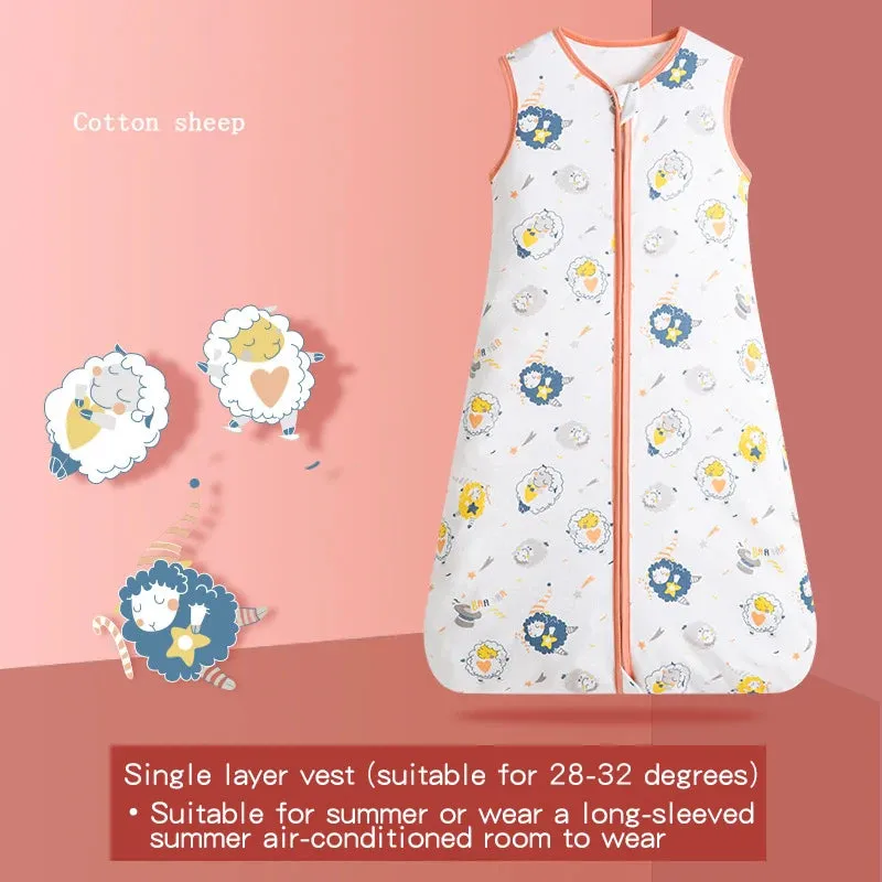 Cotton Embroidery Printed Sleeveless Quilted Baby Sleeping Bag