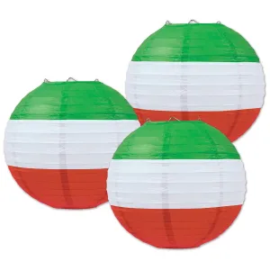Fiesta Red, White & Green Paper Lanterns (3 per Package)