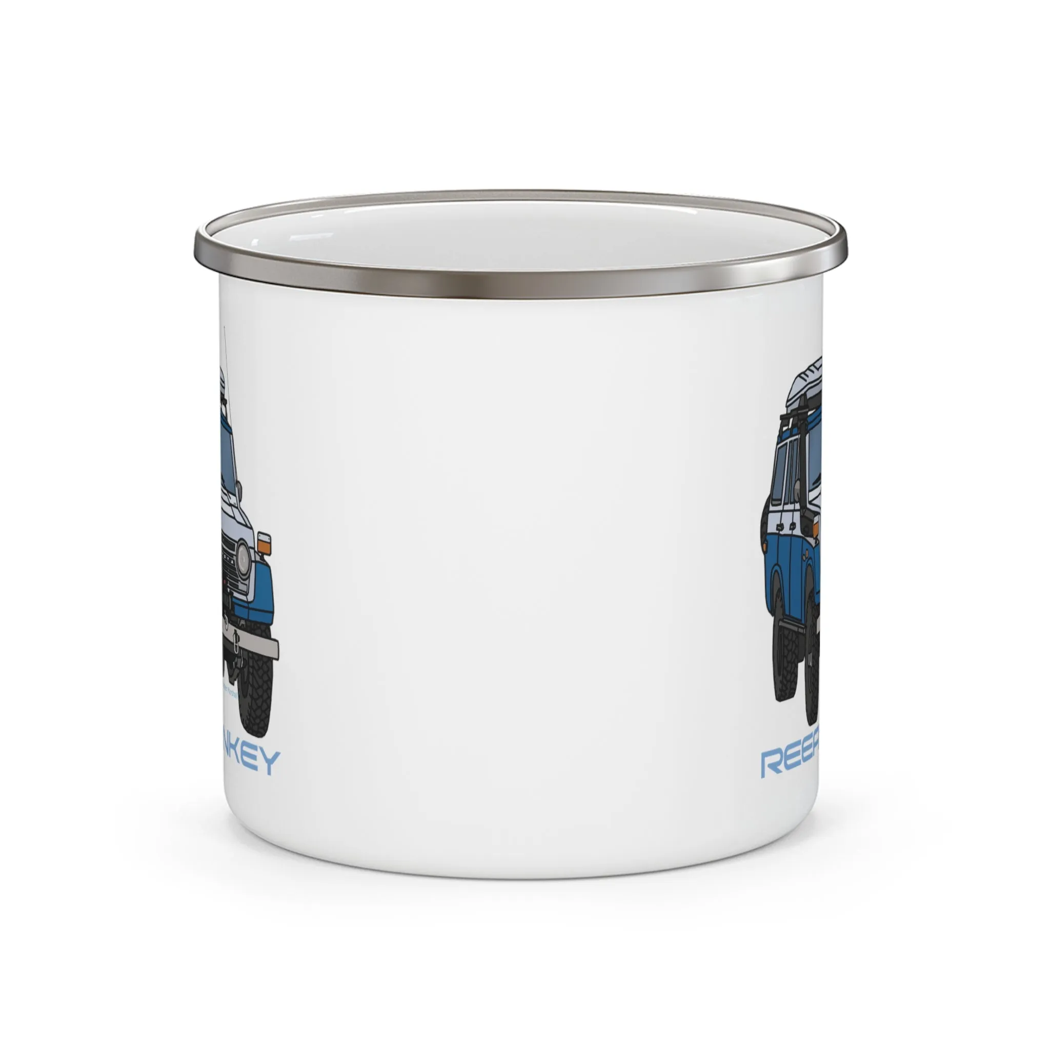 FJ55 Land Cruiser Enamel Camping Mug - Reefmonkey Artist Chris Marshall
