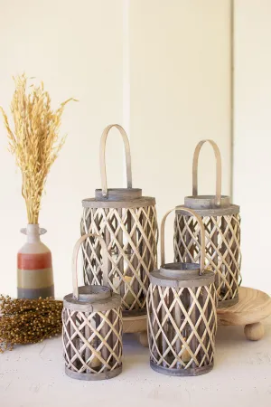 Grey Willow Cylinder Lantern