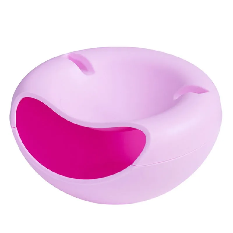 Lazy Snack Bowl Plastic Double-Layer Snack Storage Box Bowl Fruit Bowl And Mobile Phone Bracket Chase Artifact
