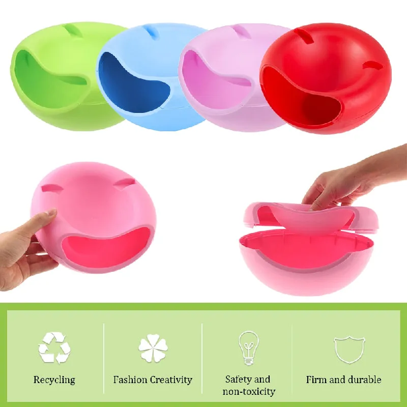 Lazy Snack Bowl Plastic Double-Layer Snack Storage Box Bowl Fruit Bowl And Mobile Phone Bracket Chase Artifact