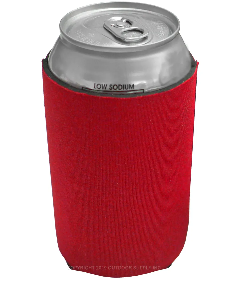Neoprene Reversible Can Cooler Collapsible Sleeves for 12oz Cans - 12-Pack - Blank Design for any Event - Dual Sided Insulation Keeps Your Drinks Cool