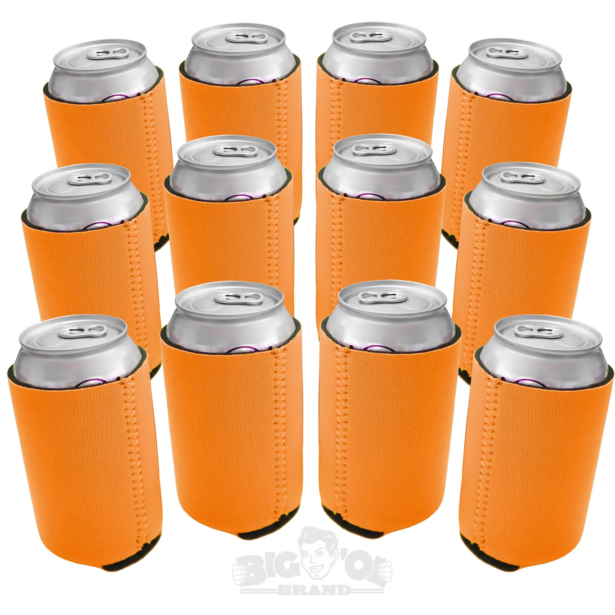 Neoprene Reversible Can Cooler Collapsible Sleeves for 12oz Cans - 12-Pack - Blank Design for any Event - Dual Sided Insulation Keeps Your Drinks Cool