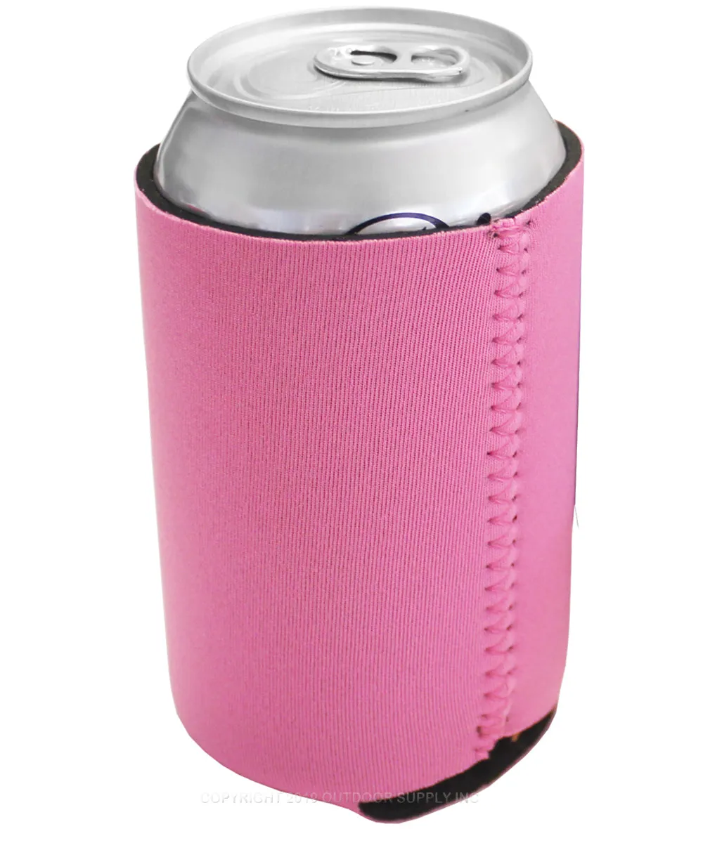 Neoprene Reversible Can Cooler Collapsible Sleeves for 12oz Cans - 12-Pack - Blank Design for any Event - Dual Sided Insulation Keeps Your Drinks Cool