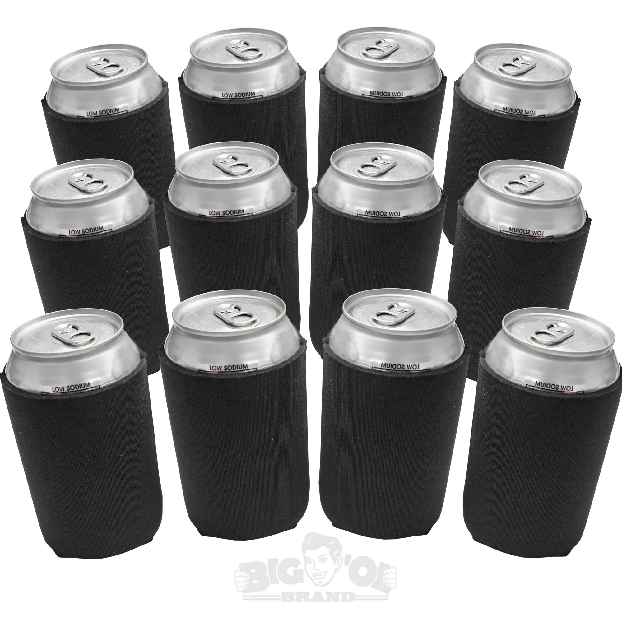 Neoprene Reversible Can Cooler Collapsible Sleeves for 12oz Cans - 12-Pack - Blank Design for any Event - Dual Sided Insulation Keeps Your Drinks Cool