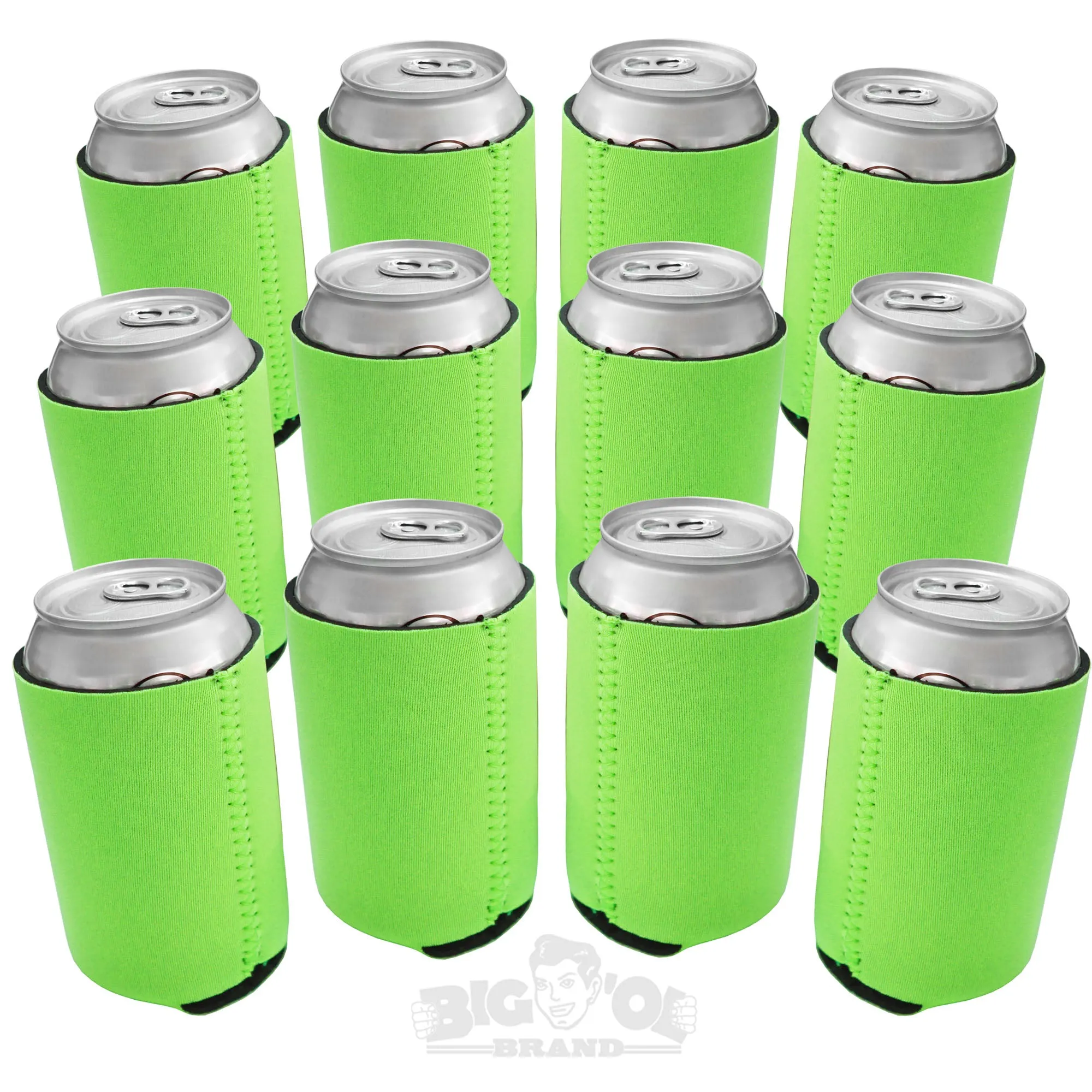 Neoprene Reversible Can Cooler Collapsible Sleeves for 12oz Cans - 12-Pack - Blank Design for any Event - Dual Sided Insulation Keeps Your Drinks Cool
