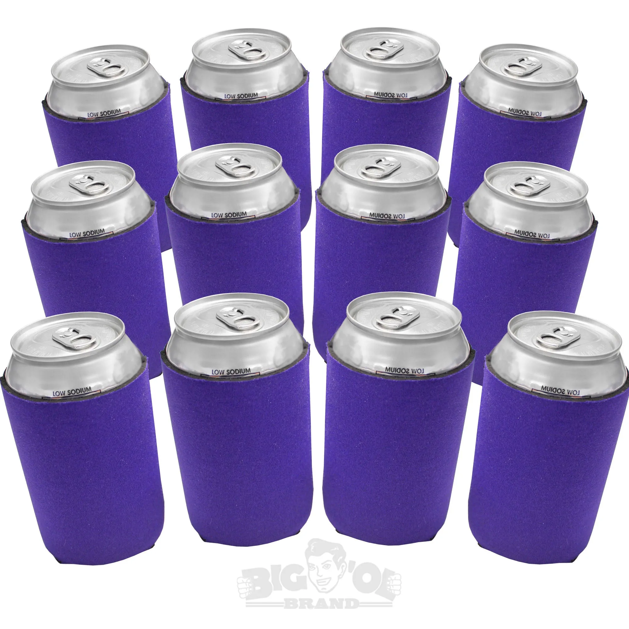 Neoprene Reversible Can Cooler Collapsible Sleeves for 12oz Cans - 12-Pack - Blank Design for any Event - Dual Sided Insulation Keeps Your Drinks Cool