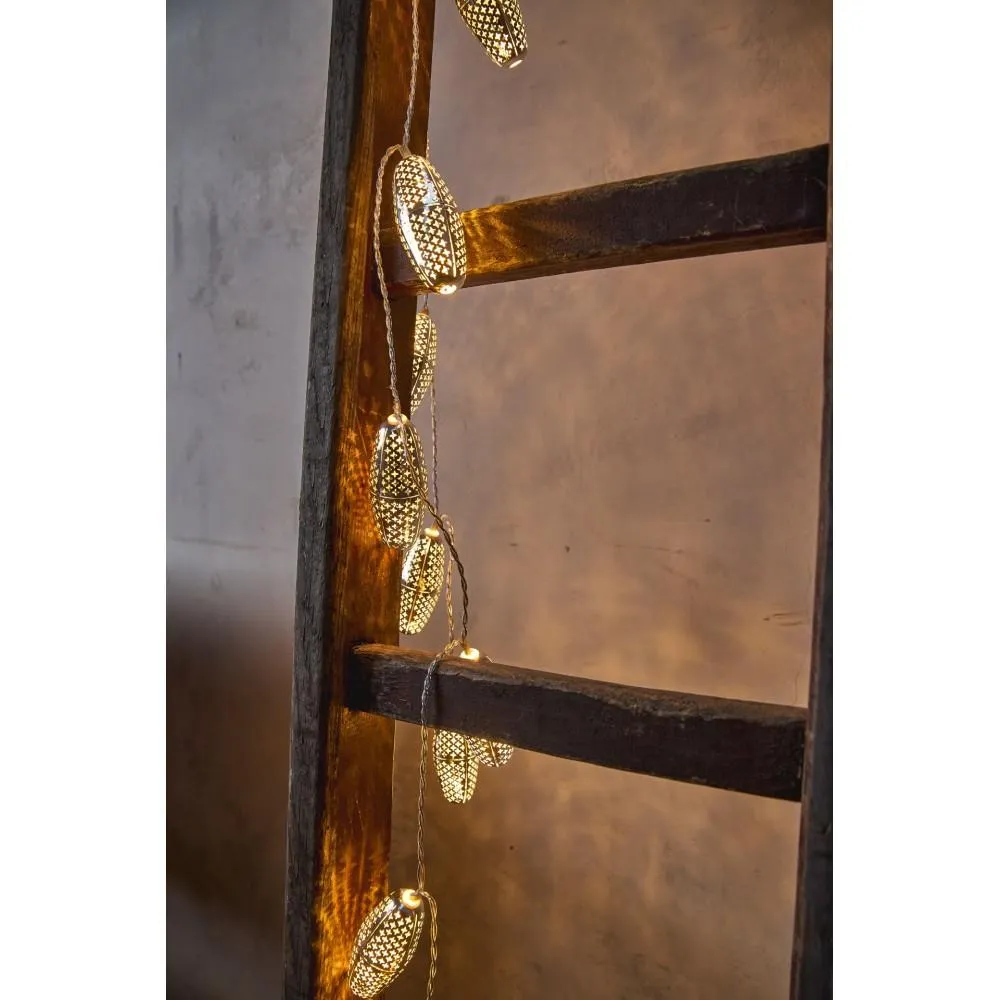 Silver Marrakesh - 16 LED Lanterns - Indoor/Outdoor Light Chain - Mains Powered